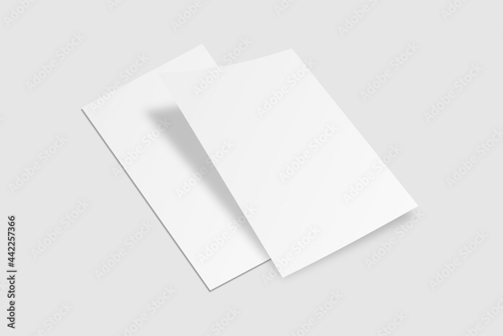 Realistic blank flyer brochure for mockup. Paper or poster illustration. 3D Render. Realistic blank flyer brochure for mockup. Paper or poster illustration. 3D Render.
