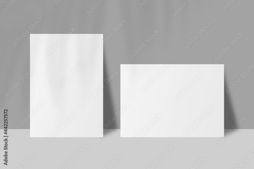 Realistic blank flyer brochure for mockup. Paper or poster illustration. 3D Render.