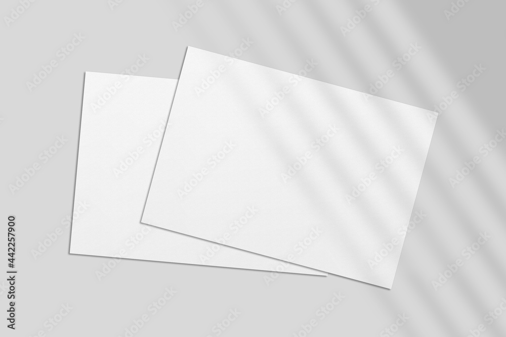 Realistic blank flyer brochure for mockup. Paper or poster illustration. 3D Render.