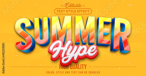 Editable text style effect - Summer text style theme.