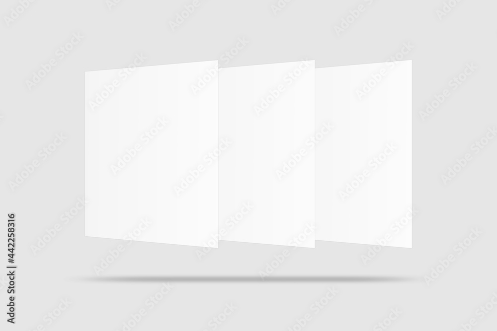 Realistic blank flyer brochure for mockup. Paper or poster illustration. 3D Render. Realistic blank flyer brochure for mockup. Paper or poster illustration. 3D Render.
