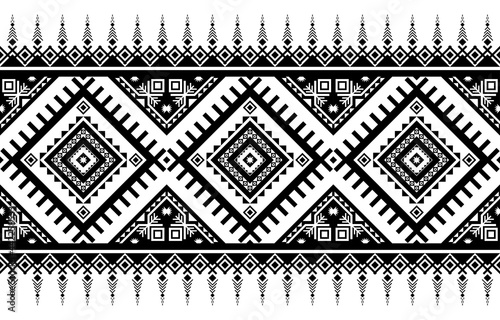 Geometric ethnic oriental ikat pattern traditional Design for background,carpet,wallpaper,clothing,wrapping,Batik,fabric,Vector illustration. embroidery style.