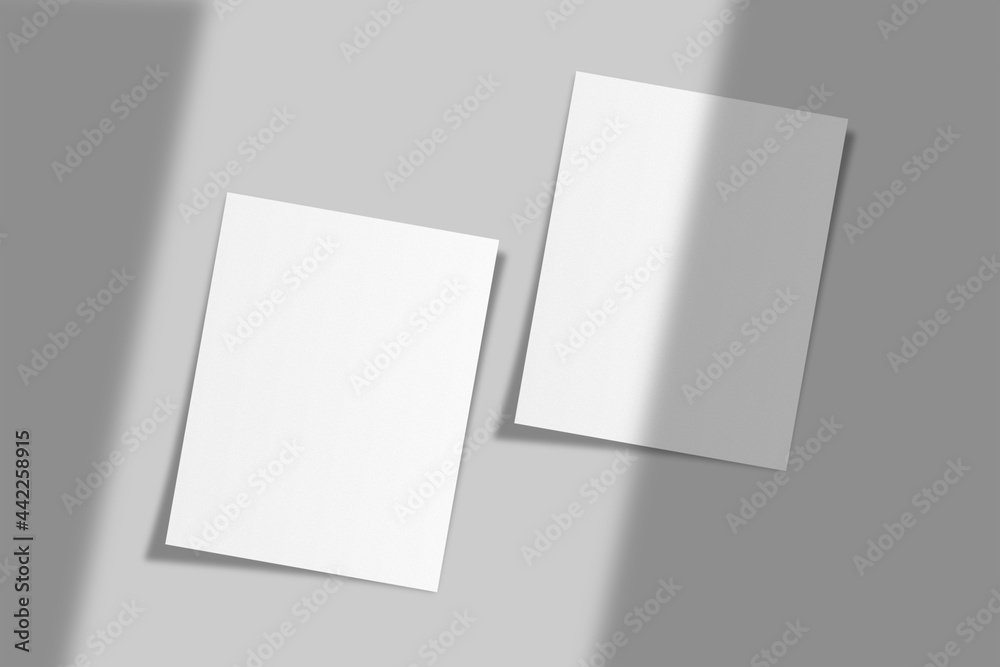 Realistic blank flyer brochure for mockup. Paper or poster illustration. 3D Render. Realistic blank flyer brochure for mockup. Paper or poster illustration. 3D Render.