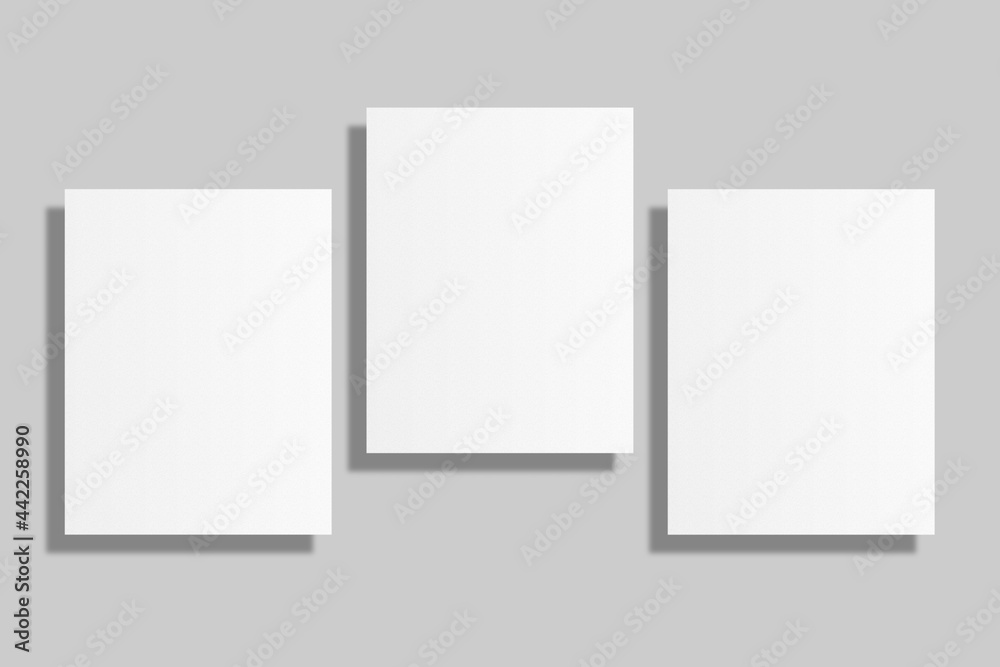 Realistic blank flyer brochure for mockup. Paper or poster illustration. 3D Render.