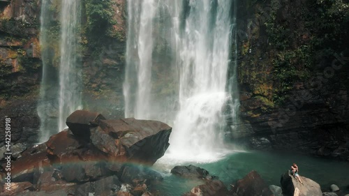 Upper Nauyaca Waterfalls In Costa Rica At Daytime - drone shot photo
