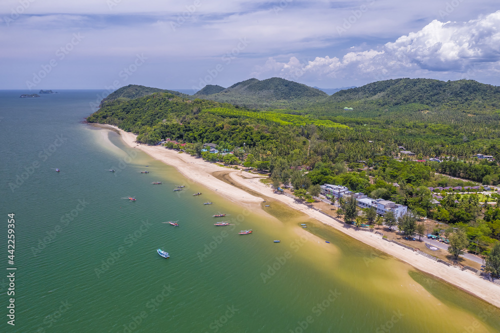 Haad Sairee Beach Chumphon Thailand South East Asia uav ariel aerial drone altitude landscape seascape Thailand Asia south east Asian beach paradise no people copy space