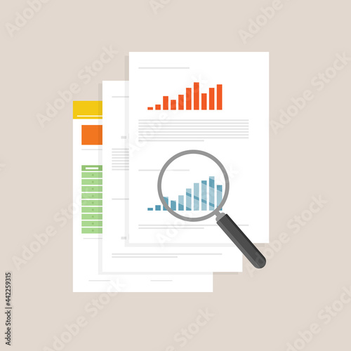 Overview analysis review cartoon icon