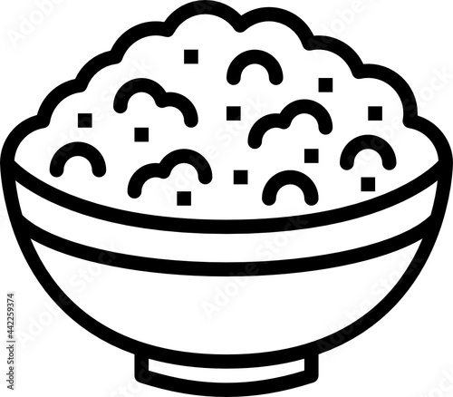 rice bowl outline icon