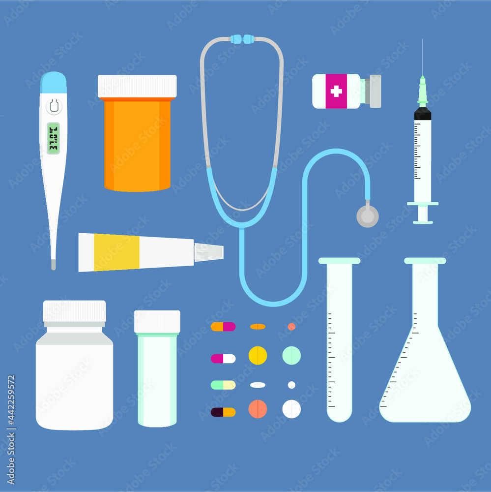 medical tool kit in flat vector medical tool kit in flat vector