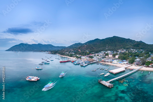 Koh Tao Thailand Ko Tao Thai Beach pier harbour harbor copy space and no people 