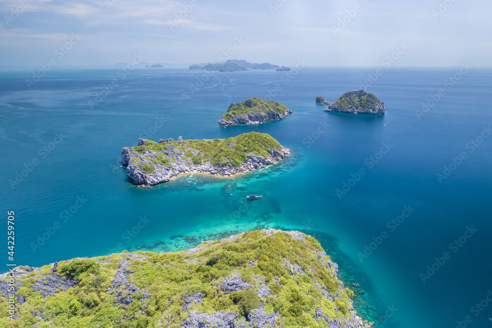 Angthong National Marine Park, Thailand islands natural background sea land beach sky water ocean Gulf of Thailand no people copy space yachting yacht sail boat sailing adventure escape drone aerial Angthong National Marine Park, Thailand islands natural background sea land beach sky water ocean Gulf of Thailand no people copy space yachting yacht sail boat sailing adventure escape drone aerial