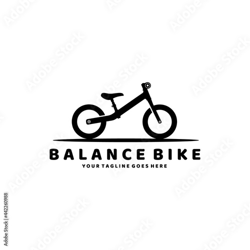 Balance Bike or Push bike Icon, Two Wheeled without Pedals for Learning to Ride a Bicycle