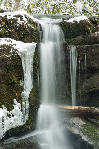 Waterfall  Winter Landscape in the Great Smoky Mountains