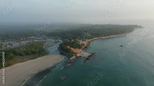 Tropical shore Sri Lanka coast Salli beach with hazy morning view photo