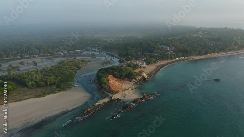 River inlet shore of Sri Lanka at Salli Beach tropical destination dawn photo