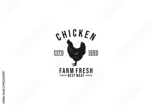 chicken farm logo in white background