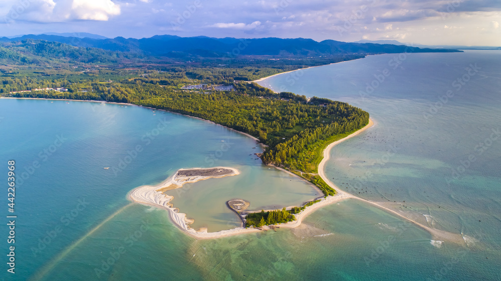 Aerial View of Pak Weep Beach and Coconut Beach of Khao Lak, Thailand