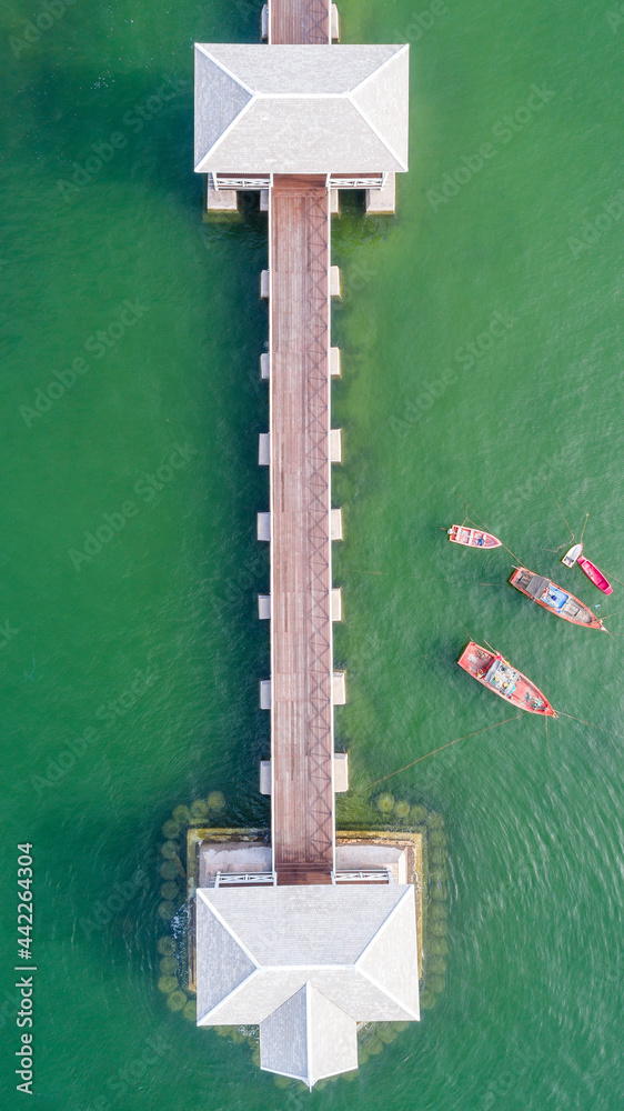 Boats on the Water in Thailand South East Asia Drone Aerial 