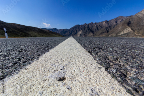 mysterious view of the mountain road