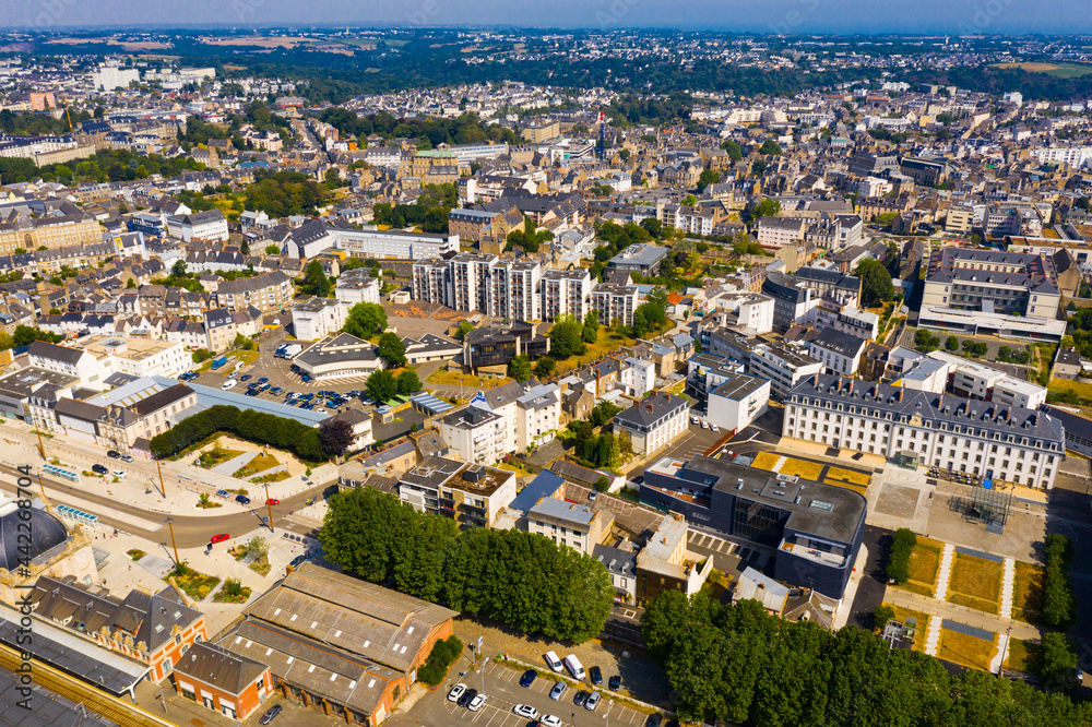 Aerial view of Saint-Brieuc city in Brittany region of northwest France