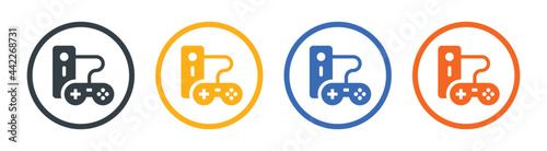 Set of console controller, video game icon vector illustration.