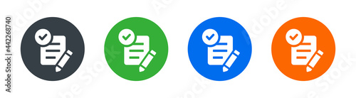 Agreement, contract icon symbol vector illustration.