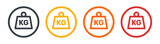 KG weight icon set. Kilogram symbols. Vector illustration