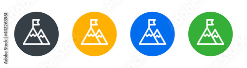 Mission icon set. Business goal achievement symbol.