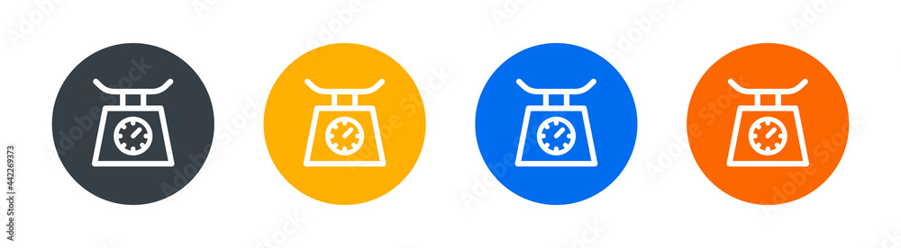Commercial weight scale icon for stores and pharmacies. Vector illustration. Measurement concept Commercial weight scale icon for stores and pharmacies. Vector illustration. Measurement concept