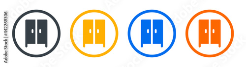 Wardrobe icon design. Clothing storage symbol. furniture and household concept.