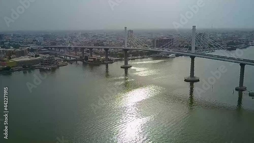 aerial footage of baghdad bridge city photo
