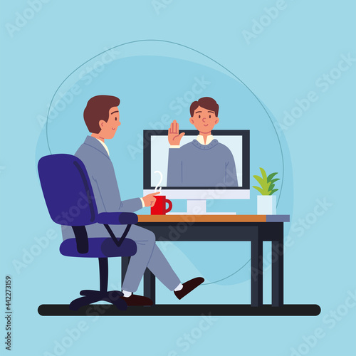 man making job interview