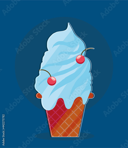ice cream with cherry