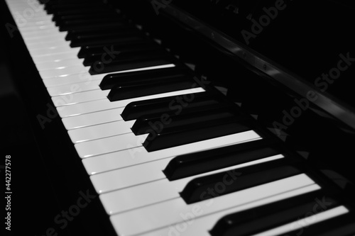 piano keys close up