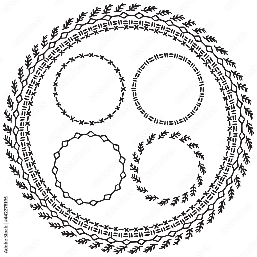 Hand-drawn circle frames Hand-drawn circle frames
