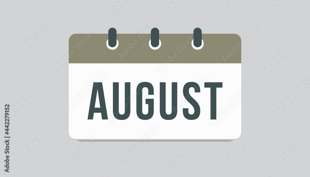 Vector icon day calendar, summer month August Vector icon day calendar, summer month August