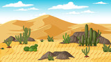 Desert forest landscape at day time scene