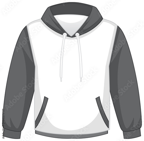 Front of basic white and orange hoodie isolated
