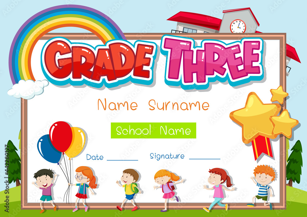 Grade three diploma or certificate template Grade three diploma or certificate template