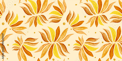 seamless pattern with autumn watercolor bright foliage, for textiles or for the background