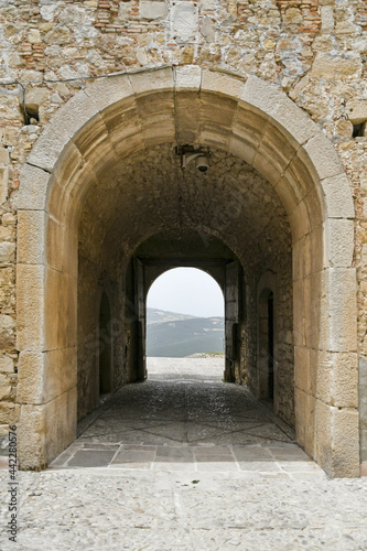 Bovino  Italy  June 23  2021. An archway at the entrance to a medieval village in southern Italy.