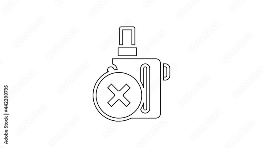 Black line Electronic cigarette icon isolated on white background. Vape smoking tool. Vaporizer Device. 4K Video motion graphic animation Black line Electronic cigarette icon isolated on white background. Vape smoking tool. Vaporizer Device. 4K Video motion graphic animation