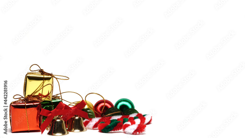 Christmas decoration on white background,gift Christmas decoration on white background,gift