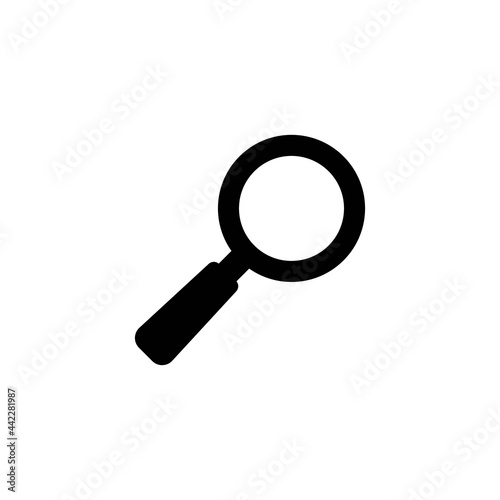 Magnifier search solid black line icon. Magnifying glass or search sign concept. Trendy flat isolated on white symbol, sign for: illustration, logo, mobile, app, design, web, ui, ux. Vector EPS 10