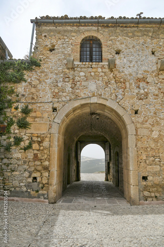 Bovino, Italy, June 23, 2021. An archway at the entrance to a medieval village in southern Italy. © Giambattista