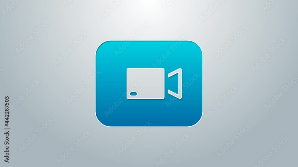 Blue line Play video button icon isolated on grey background. Film strip sign. 4K Video motion graphic animation Blue line Play video button icon isolated on grey background. Film strip sign. 4K Video motion graphic animation