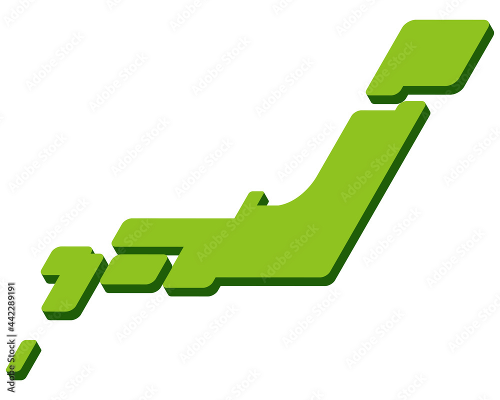 デフォルメの日本地図 アイソメトリック Stock Vector Adobe Stock