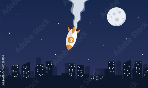 bitcoin rocket falls on the city