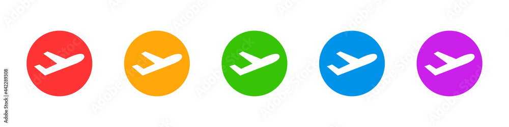 Aircraft icons set. Airport and air transport concept. Vector illustration Aircraft icons set. Airport and air transport concept. Vector illustration