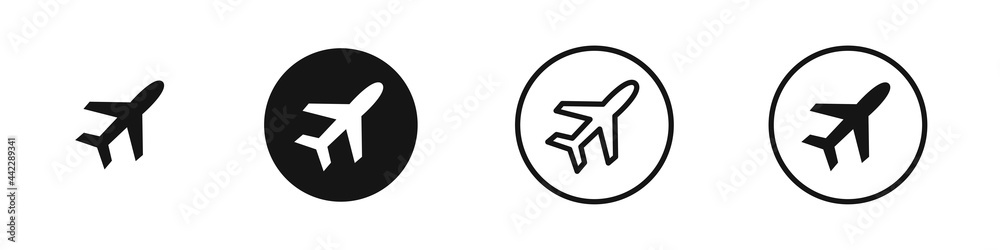 Aircraft icons set. Airport and air transport concept. Vector illustration Aircraft icons set. Airport and air transport concept. Vector illustration